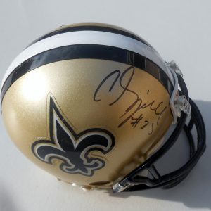 C.J. Spiller Signed New Orleans Saints Football Mini Helmet w/COA Collectible Memorabilia