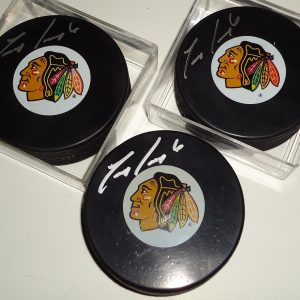 Trevor Daley signed 2015-16 Chicago Blackhawks souvenir logo hockey puck w/coa Collectible Memorabilia