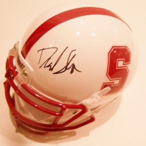 David Shaw Signed Stanford Cardinal Mini Football Helmet w/COA #2 Collectible Memorabilia
