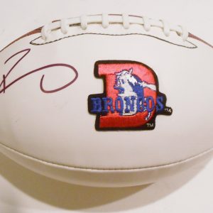 Shane Ray Signed Denver Broncos Logo Football w/COA 2015 NFL Draft Collectible Memorabilia