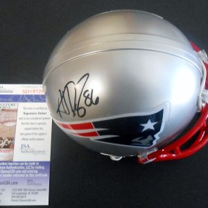 AJ Derby Signed Patriots Mini Helmet w/JSA COA Signature Debut Collectible Memorabilia