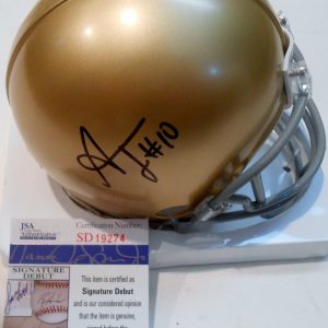 Alize Jones Signed Notre Dame Fighting Irish Mini Helmet w/JSA COA SD19274 C Collectible Memorabilia