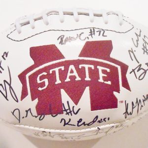 2015 Mississippi State Bulldogs Team Signed Logo Football w/COA C Collectible Memorabilia