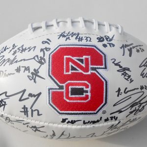 2015 North Carolina State Team Signed Logo Football w/COA C Collectible Memorabilia