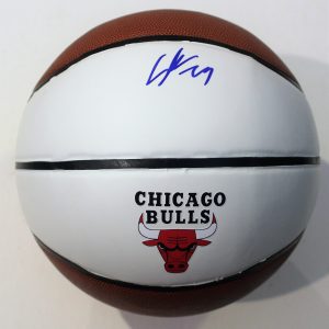 Lauri Markkanen Signed Chicago Bulls Logo Basketball w/COA 2017-18 Arizona #3 Collectible Memorabilia