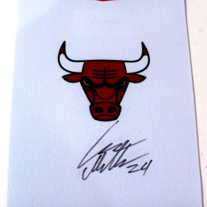 Lauri Markkanen Signed Chicago Bulls Logo Pennant w/COA Collectible Memorabilia