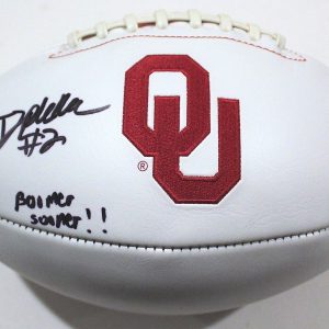TJ Pledger T.J. Oklahoma Sooners Signed Logo Football W/COA Collectible Memorabilia