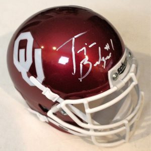 Trejan Bridges Signed Oklahoma Sooners Mini Football Helmet W/COA C Collectible Memorabilia