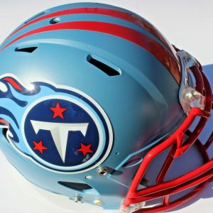 Tennessee Titans Custom Speed Blaze Football Helmet QB Decals Used Derrick Henry Collectible Memorabilia