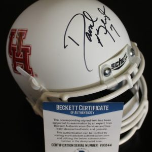 David Klingler Signed Houston Cougars Mini Football Helmet w/Beckett COA Y80244 Collectible Memorabilia