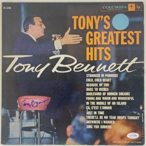 Tony Bennett "Tony's Greatest Hits" AUTOGRAPH Signed LP Album ACOA Collectible Memorabilia