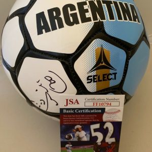 Nico Gaitan Benfica signed F/S Full Size Argentina Soccer Ball Chicago Fire JSA Collectible Memorabilia