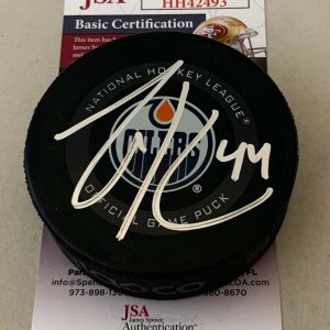 Zack Kassian signed Edmonton Oilers Official Game Puck autographed JSA Collectible Memorabilia