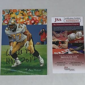 Willie Roaf New Orleans Saints signed 2012 Goal Line Art Card GLAC JSA Witnessed Collectible Memorabilia