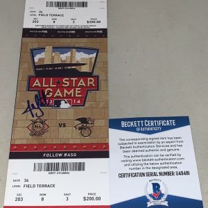 Jon Lester Boston Red Sox signed 2014 All Star Game Ticket autographed Beckett Collectible Memorabilia