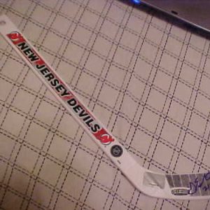 NEW JERSEY DEVILS TYLER ECKFORD SIGNED LOGO STICK Collectible Memorabilia