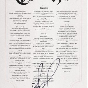 CYPRESS HILL B-REAL SIGNED SUPERSTAR LYRIC SHEET Collectible Memorabilia