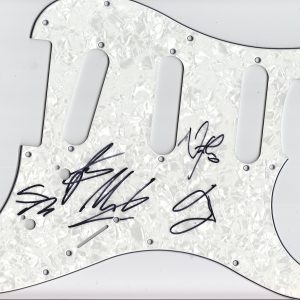 The Wanted Group Signed Electric Pickguard W/COA Max Nathan Tom Siva Jay #1 Collectible Memorabilia