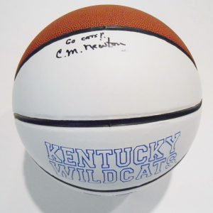 C.M. Newton Signed Kentucky Logo Basketball w/COA Charles Hall of Fame Collectible Memorabilia