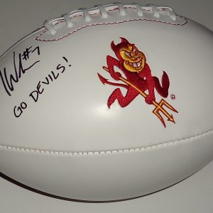 Brady White signed Arizona State Sun Devils logo football w/coa Collectible Memorabilia