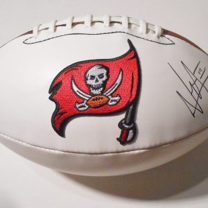 Vernon Hargreaves III Signed Tampa Bay Bucaneers Logo Football w/COA Collectible Memorabilia