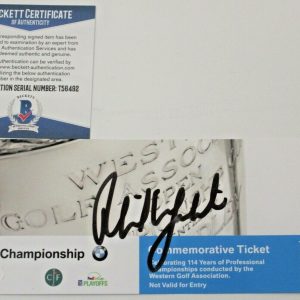 Phil Mickelson Signed 2017 BMW Championship Ticket w/Beckett COA Conway Farms Collectible Memorabilia