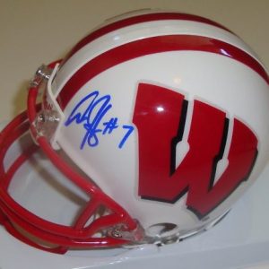 Aaron Henry Signed Mini Helmet COA Wisconsin Badgers Collectible Memorabilia