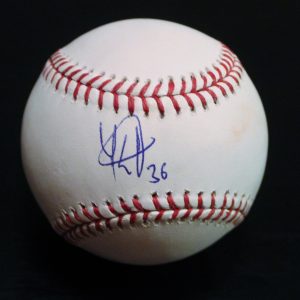 Yanio Perez Signed Official Major League Baseball w/COA Texas Rangers Collectible Memorabilia