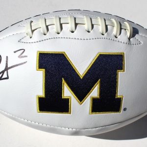 Shea Patterson Signed Michigan Wolverines Logo Football w/COA Go Big Blue! C Collectible Memorabilia