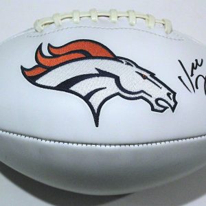 Vic Fangio Denver Broncos Signed Full Size Logo Football W/COA Collectible Memorabilia