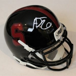 Austin Jones Signed Stanford Cardinal Mini Football Helmet W/COA Black Collectible Memorabilia