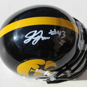 Jestin Jacobs Signed Iowa Hawkeyes Mini Football Helmet W/COA C Collectible Memorabilia