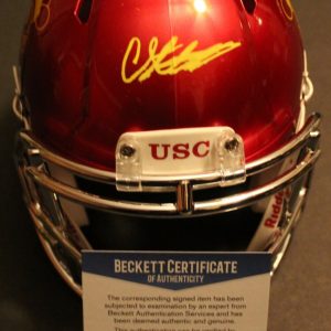 Chris Steele Signed USC Trojans Mini Football Helmet w/Beckett COA Fight On! 1 C Collectible Memorabilia