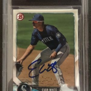 Evan White Signed 2018 Bowman Prospects Authentic Beckett Slabbed #BP98 Mariners Collectible Memorabilia