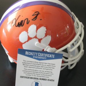 Xavier Thomas Signed Clemson Tigers Mini Football Helmet w/Beckett COA U54204 Collectible Memorabilia
