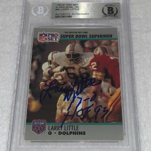 Larry Little Dolphins signed 1990-91 Pro Set Super Bowl 160 Card BAS Beckett Collectible Memorabilia