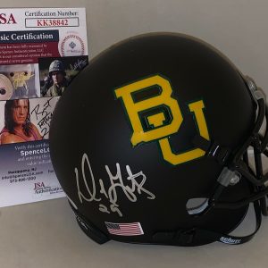 Dennis Gentry Bears signed Baylor Bears Black Matte mini helmet Exact Proof JSA Collectible Memorabilia