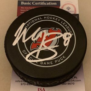 Will Butcher signed New Jersey Devils Official Game Puck autographed JSA Collectible Memorabilia