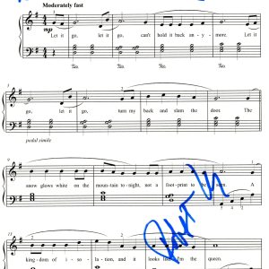 Kristen Anderson-Lopez & Robert Lopez "Frozen" SIGNED Let It Go Sheet Music ACOA Collectible Memorabilia