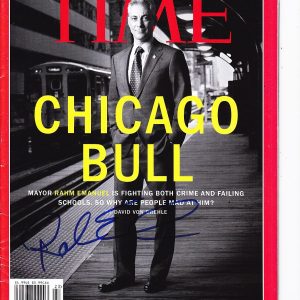 CHICAGO MAYOR RAHM EMANUEL SIGNED TIME MAGAZINE CHICAGO BULL Collectible Memorabilia