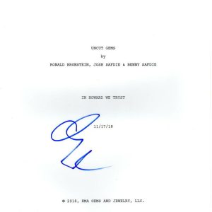 ADAM SANDLER SIGNED UNCUT GEMS FULL SCRIPT AUTHENTIC AUTOGRAPH JSA COA Collectible Memorabilia