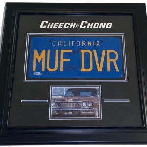 CHEECH & CHONG SIGNED FRAMED LICENSE PLATE UP IN SMOKE AUTOGRAPH BECKETT Collectible Memorabilia