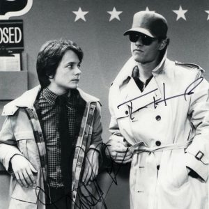 TOM HANKS MICHAEL J FOX SIGNED 11X14 PHOTO FAMILY TIES AUTOGRAPH BECKETT COA Collectible Memorabilia