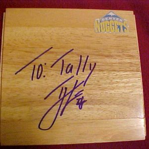 DENVER NUGGETS TY LAWSON SIGNED FLOOR TILE RARE LOOK Collectible Memorabilia