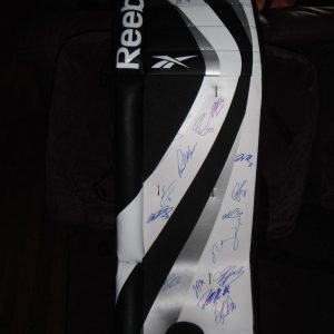 2018 WINNIPEG JETS TEAM SIGNED GOALIE LEG PAD 20 GRAPHS LAINE Collectible Memorabilia