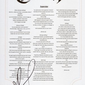 CYPRESS HILL B-REAL SIGNED SUPERSTAR LYRIC SHEET 2B Collectible Memorabilia