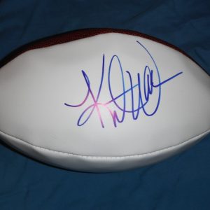 ST. LOUIS RAMS KURT WARNER SIGNED WILSON DUKE WHITE PANEL LEATHER FOOTBALL Collectible Memorabilia