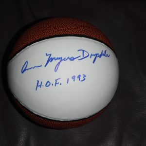 UCLA BRUINS ANN MEYERS SIGNED MINI WHITE LEATHER BALL HOF 93 Collectible Memorabilia