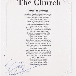 THE CHURCH STEVE KILBEY SIGNED UNDER THE MILKY WAY LYRIC SHEET 2B Collectible Memorabilia