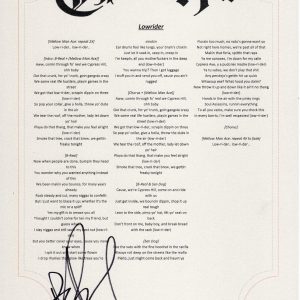 CYPRESS HILL B-REAL SIGNED LOWRIDER LYRIC SHEET 2B Collectible Memorabilia